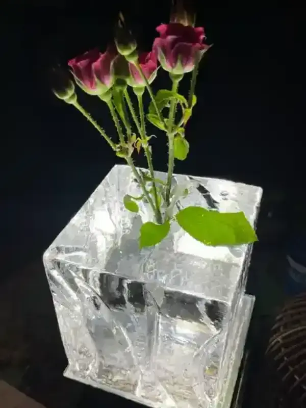 льдина с цветами